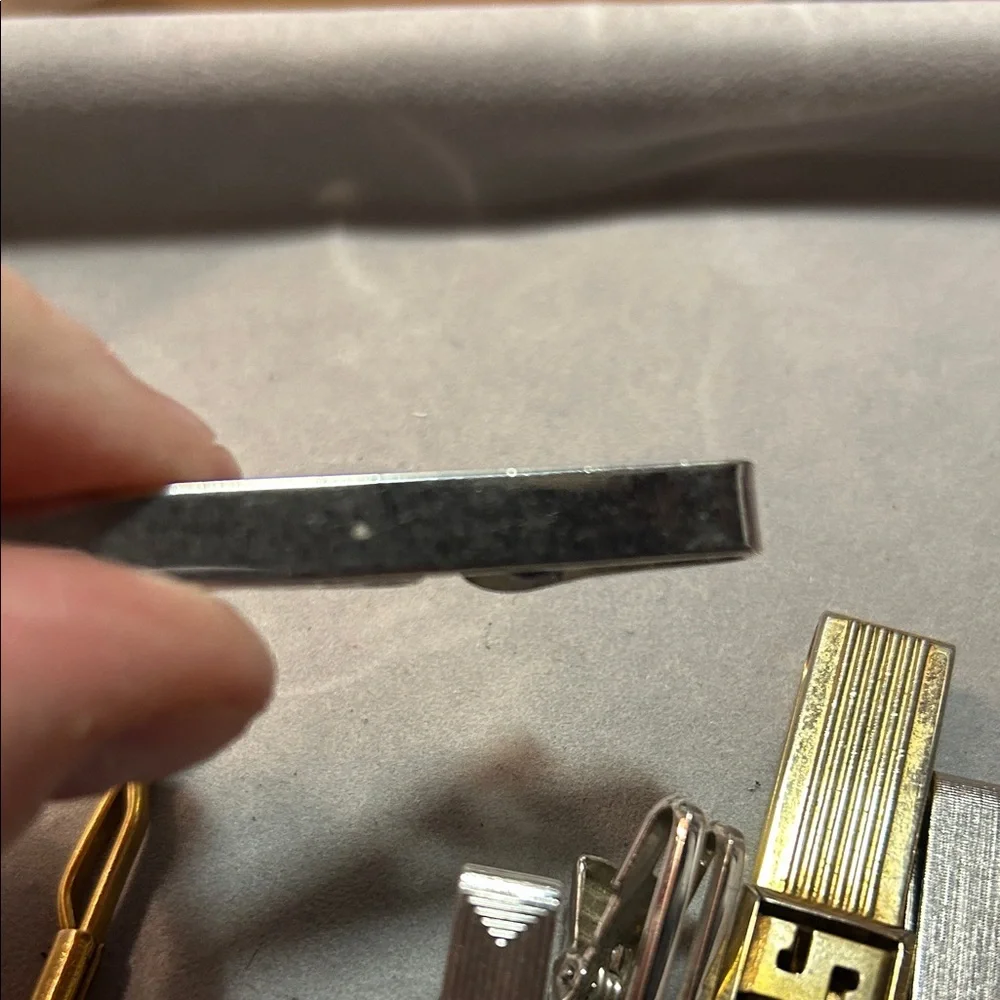 Gold and Silver Tie Clip and money holder Set